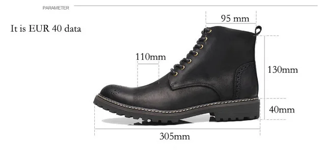 Tauntte Winter Cow Leather Ankle Boots Men Retro Bullock Carving Flower Martin Boots botines hombre bota masculina erkek bot -