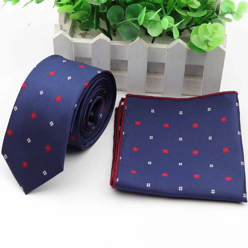 Мужские платки из полиэстера повседневные цветочные тонкие 6 см галстуки галстук наборы Классические деловые Свадебные карманные квадратные Галстуки - Цвет: 22