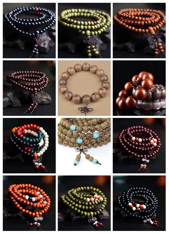 Natural Sandalwood Bracelet Buddhist Buddha Wood Prayer Bead Unisex Men Women Bracelets & Bangles Jewelry 1pc Hot Sale