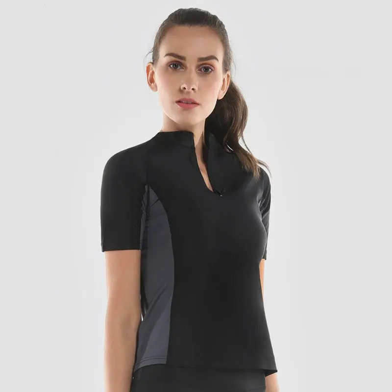 Women Hot Sweat Shirt Sexy Loose Weight Yoga Tops Waterproof Sweat Crop