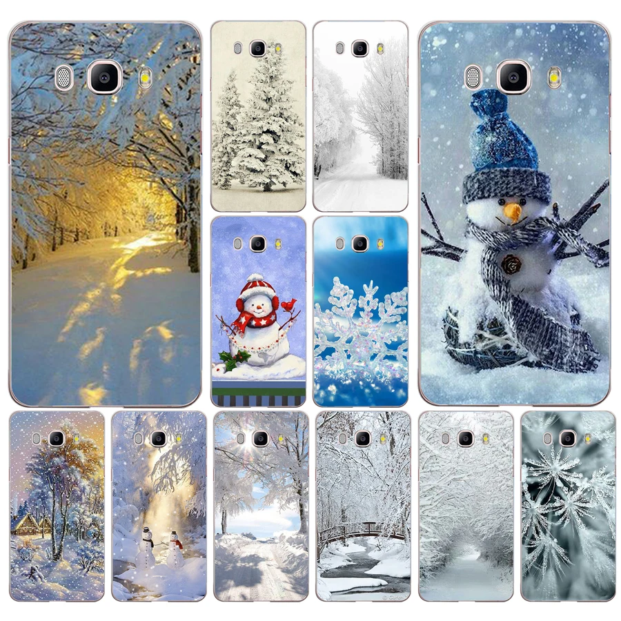 

10DF Animated Winter snowman snow Transparent Case Cover for Samsung Note 3 4 8 for Galaxy a3 a5 2017 j3 j5 j7 2015 2016 2017