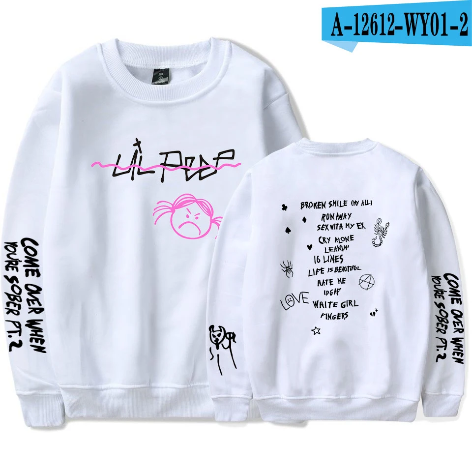 Rep Lil Peep Женская и мужская весенняя одежда новая горячая распродажа Harajuku монолитным длинным рукавом толстовки с принтом Kpops Толстовка Мода 4XL - Цвет: Красный