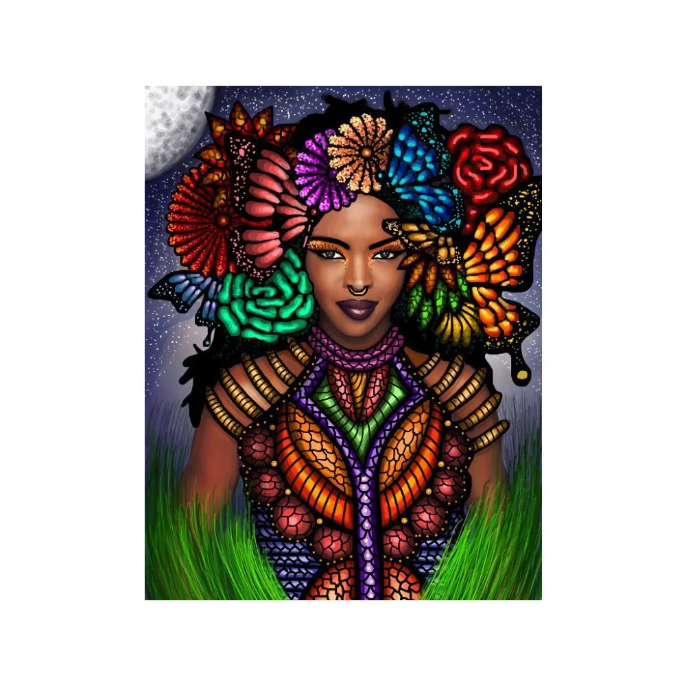 

African Girl DIY 5D Full Drill Diamond Painting Embroidery Cross Stitch Kit Rhinestone Home Decor Craft