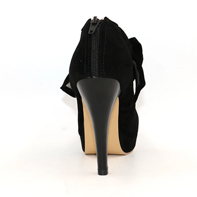 TAOFFEN Dropship Plush Size 30-47 Women High Heel Pumps Bowtie Platform Shoes Ladies Sexy Thin Heels Shoes For Women Footwear