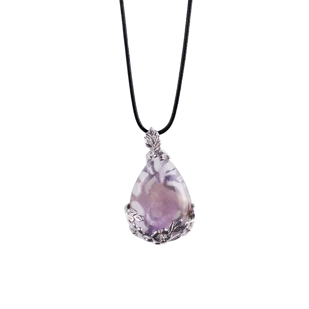 ASHMITA 2019 Rhodochrosite ожерелье с шестигранной подвеской в виде капли воды для девочек