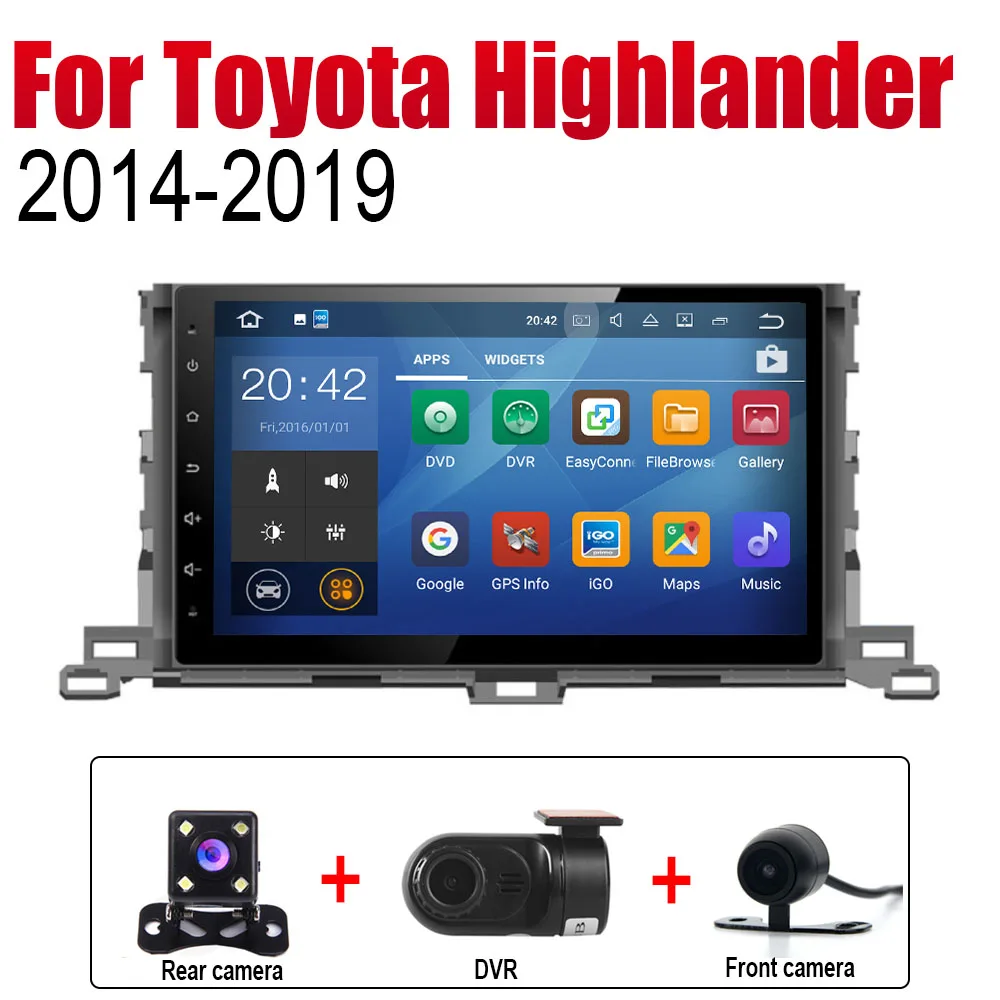 ZaiXi Android Автомагнитола Стерео gps навигация для Toyota Highlander/XU50 серии~ Bluetooth wifi 2din Автомагнитола стерео - Цвет: Extra Items