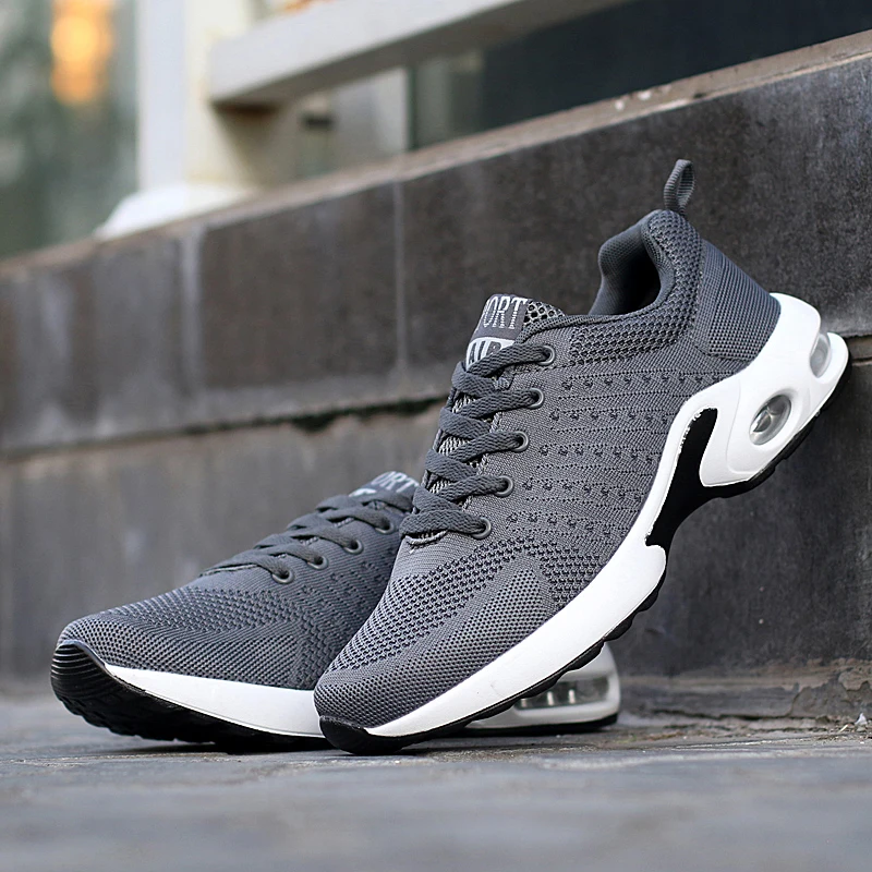 Plat Dentelle Mode De Up Qualité Noir Casual Printemps bleu Maille Homme Confortable Automne Chaussures Lumière Hommes Respirant Espadrilles gris Sauvage BrqvB8wx4
