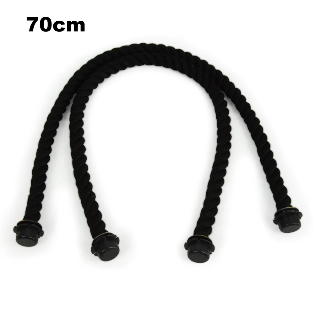 Black 70cm AMbag 1 пара длинная короткая черная бежевая натуральная пеньковая веревка ручка для O bag Obag женская сумка Классическая Мини EVA сумка - Цвет: Black 70cm