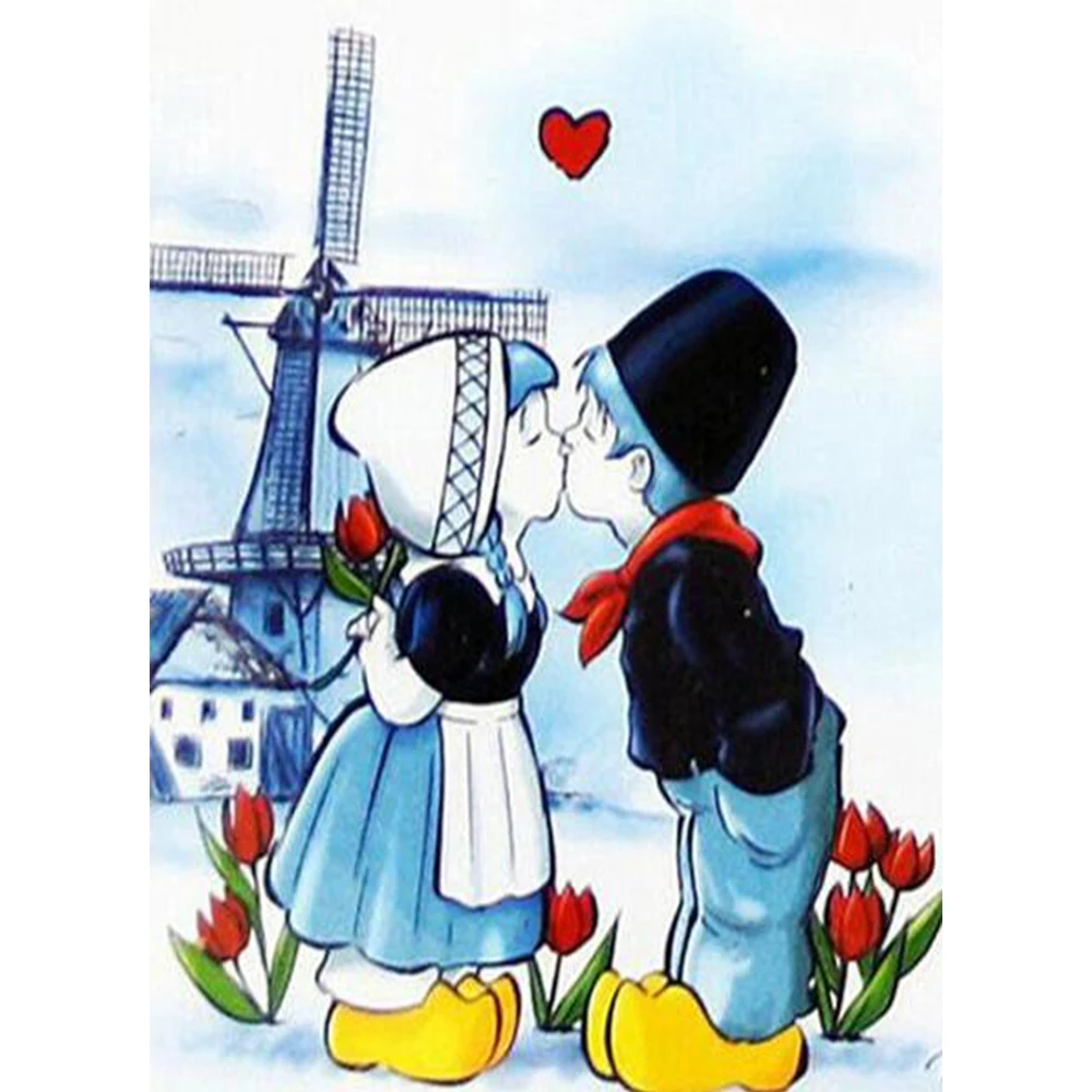 

LI LOYE 5D Diamond Painting Cross Stitch Cartoon couple Decorative Rhinestone Diamond Mosaic Flower Diamond Embroidery icon Q990