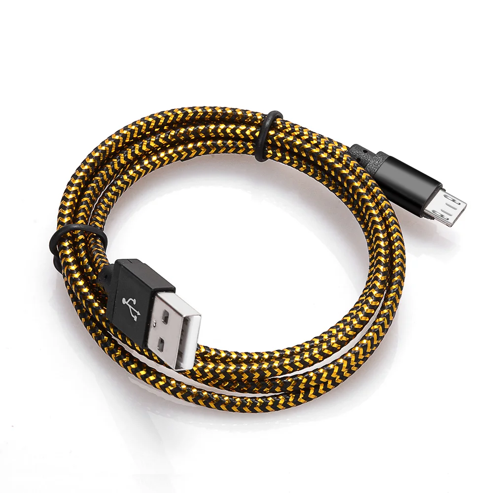Black Олаф микро USB кабель 1 м 2 м 3 м 2A нейлон быстрое зарядное устройство USB кабель для передачи данных для samsung Xiaomi LG Android мобильный телефон usb кабель для зарядки - Цвет: Black