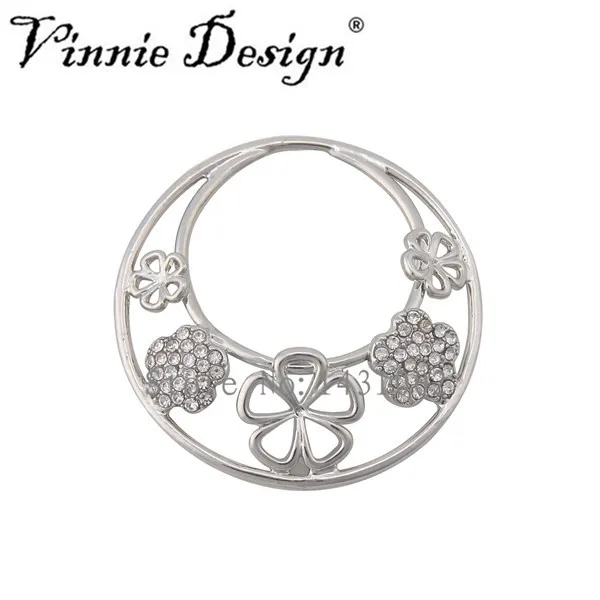 Vinnie дизайн ювелирных изделий 1 2 мм толщина хрустальные цветы Монета диск в 35