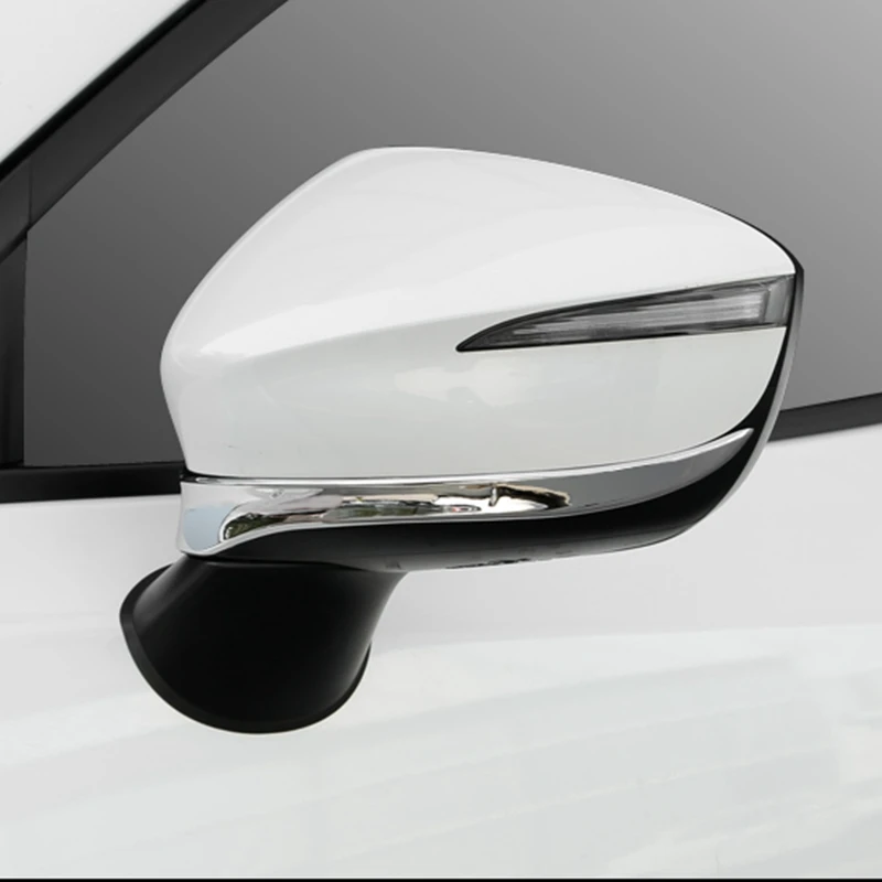 MONTFORD ABS Chrome Side Rearview Door Mirror Cover Strips Moldings