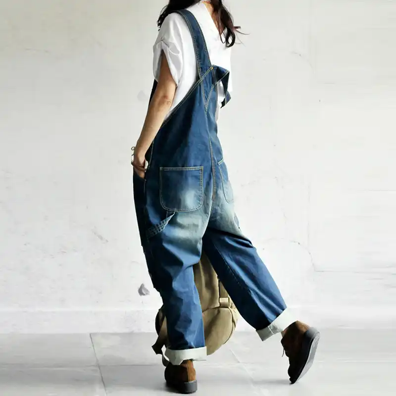 baggy jean overalls