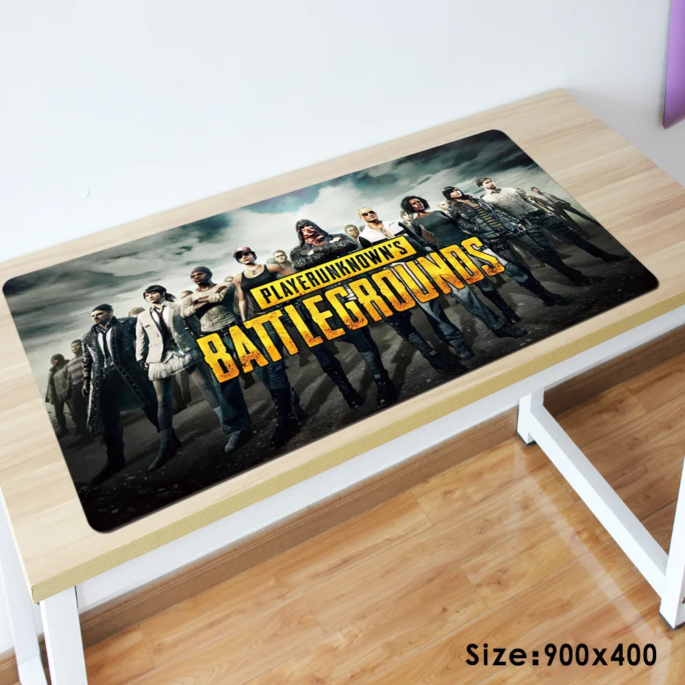 

900x400mm large popular PLAYERUNKNOWN'S BATTLEGROUNDS game mouse pad non-slip rubber precision lock computer table mat for gamer
