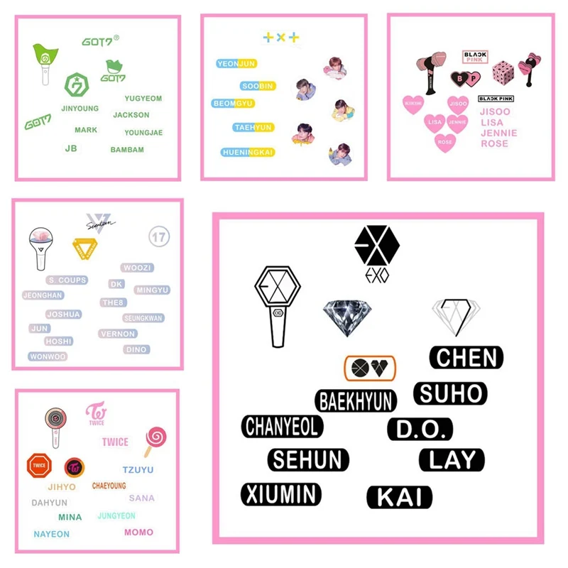 

EXO TWICE BLACKPINK SEVENTEEN GOT7 TXT List Hand Account Sticker Decorative Sticker DIY Diary Sticker