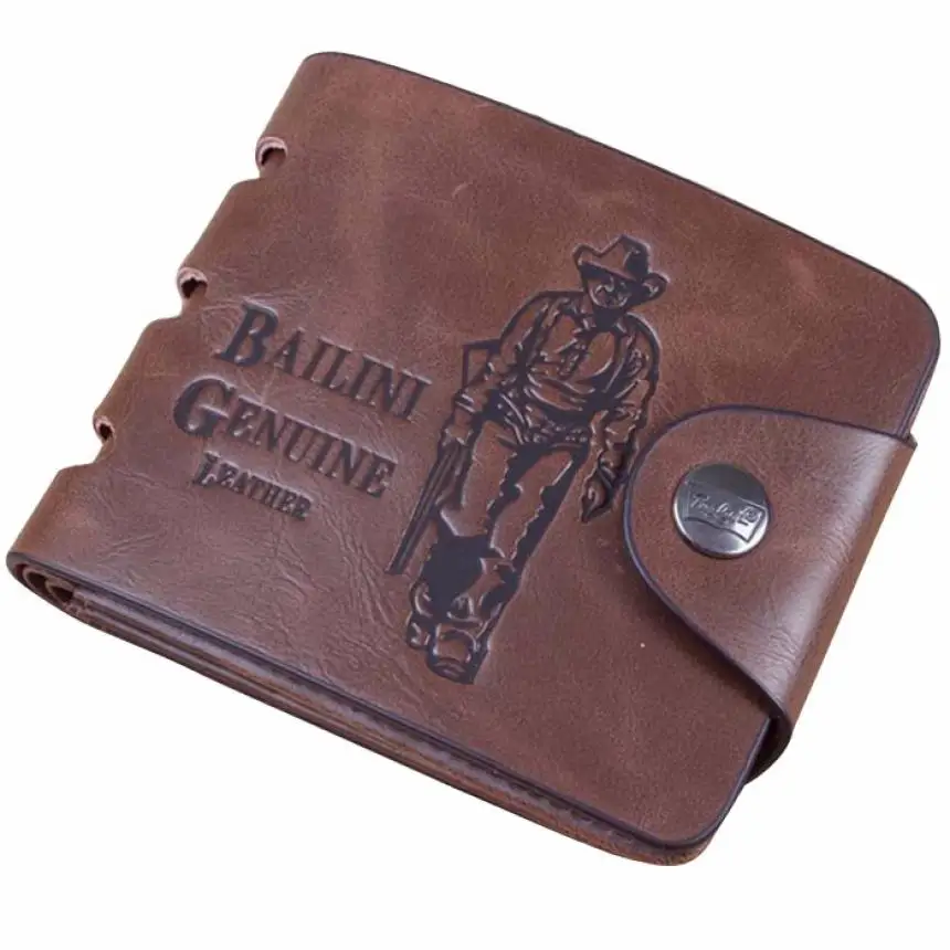 

Wallet Hasp Leisure Men's Slim Genuine Leather Wallet Gift ID Credit Card Holder Clutch Business Male Wallet #XT