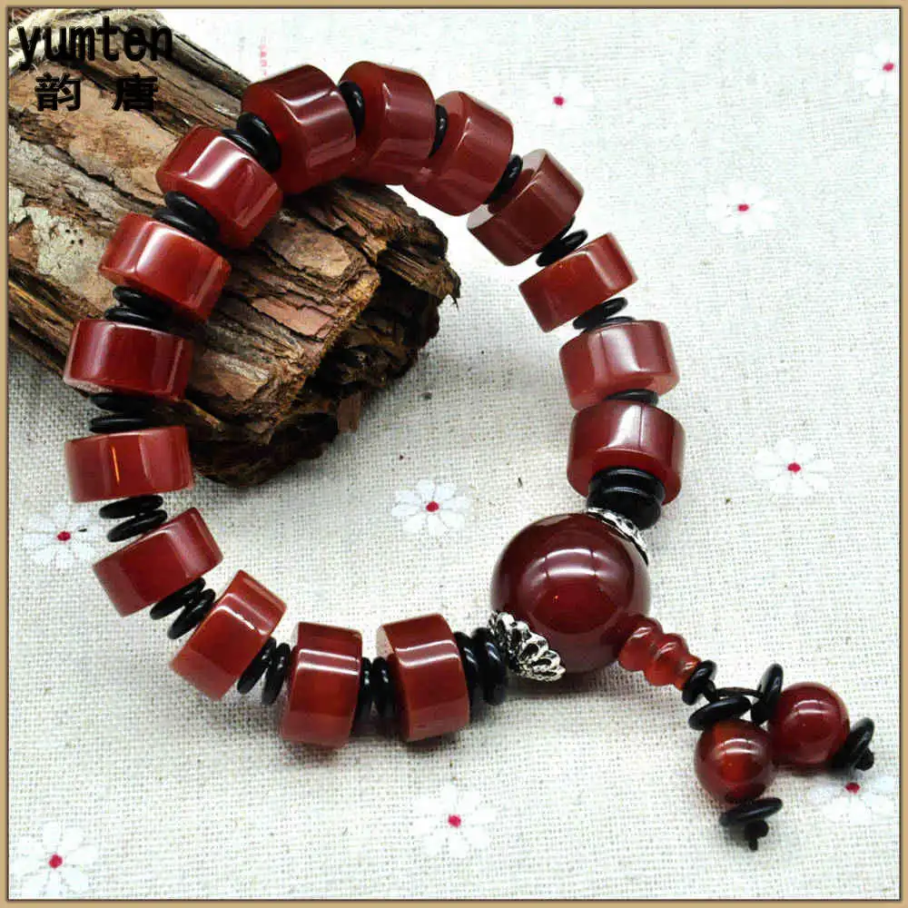 

Yumten Natural Ruby Beads Pulseras Mujer Armbanden Voor Vrouwen Men Jewelry Erkek Bileklik Wedding Favors And Gifts Berloque