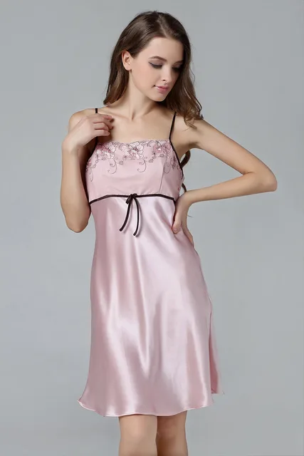 Free shipping girl's sleep dress Chinese Silk sleepwear nightgown ...