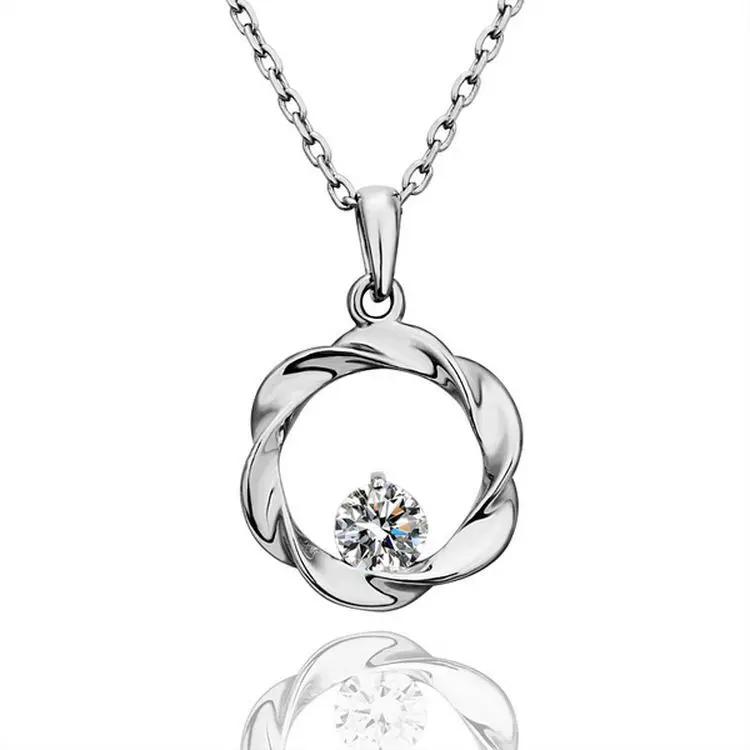 2015Free Shipping Fashion Necklaces Platinum Plated Inlay Zircon