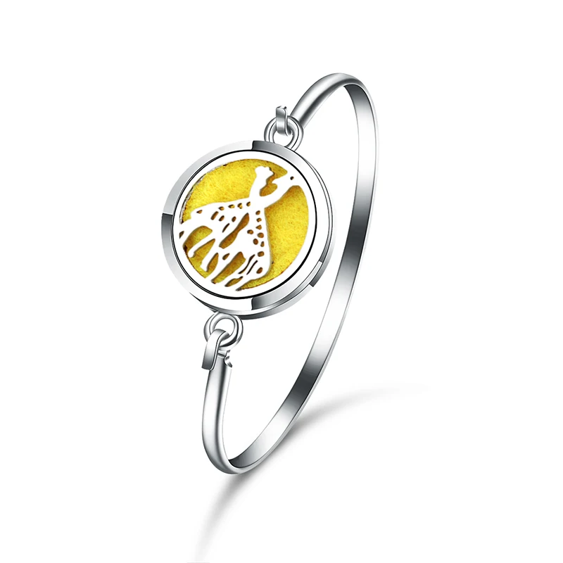 

2019 New Giraffe Aromatherapy Magnetic Bracelet Stainless Steel Essential Oil Diffuser Perfume Lockets Jewelry Bangle Bracelets