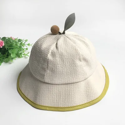 A0046-beige 3 цвета шляпа от солнца Шапки Брим ведро фотографии Весна Лето Детские шапки для девочек мальчиков новорожденных морской пляж - Цвет: A0046-beige