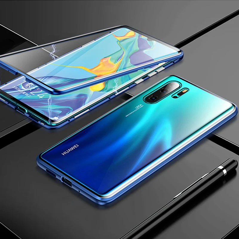 LYMOC New Case Metal Magnetic for Huawei P30 pro Shell Phone Cases for Mate20 pro 20X Lite Back Magneto Cases 2019 Y9 Plus Nove4
