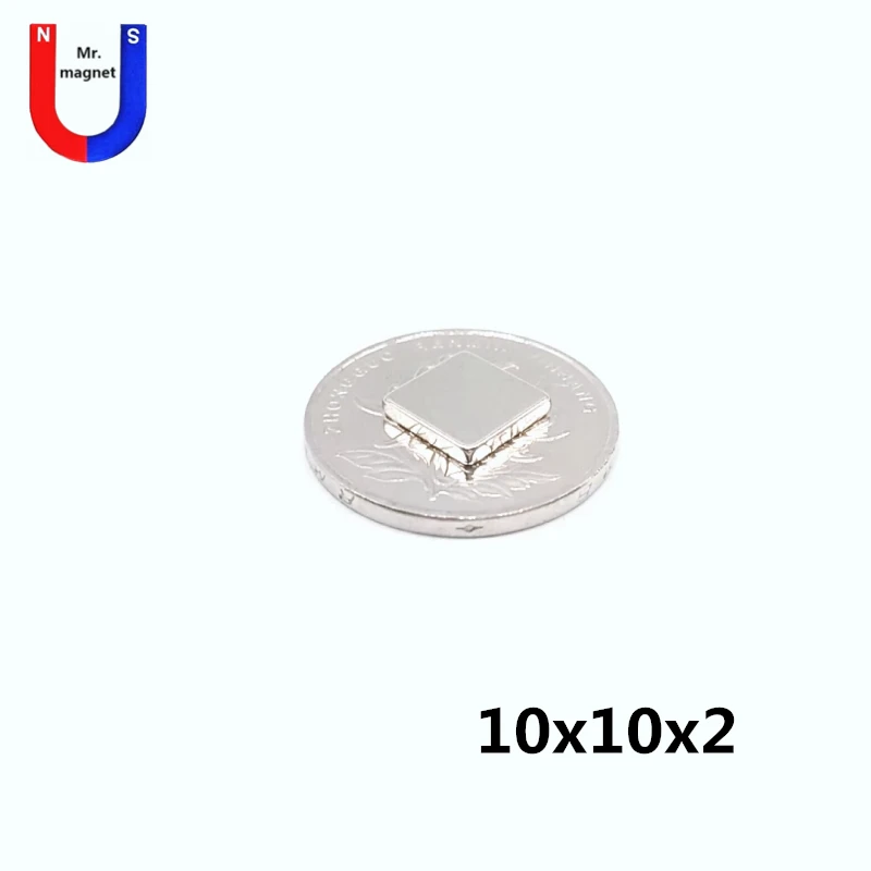 500pcs/lot F 10x10x2 mm N35 Strong Square NdFeB Rare Earth Magnet 10*10*2 Neodymium Magnets 10mm x 2mm | Обустройство дома