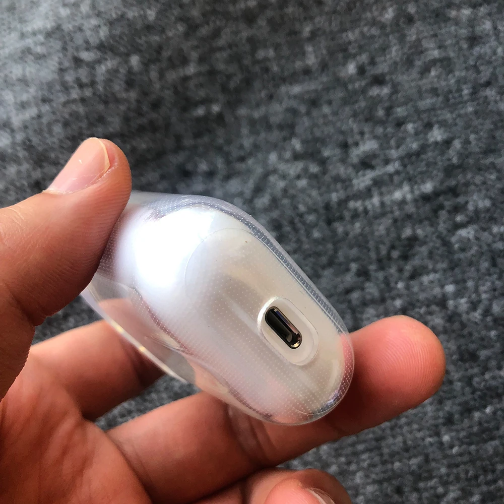 Чехлы для airpods Transparecase прозрачный чехол из ТПУ с текстурой углеродного волокна apple