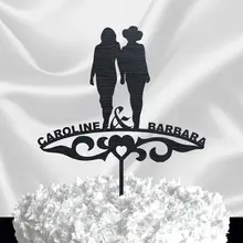 Золотой блеск свадебный торт Топпер пара-тот же секс свадебный торт Топпер-заказной торт Топпер blacklesbie торт Топпер для свадьбы