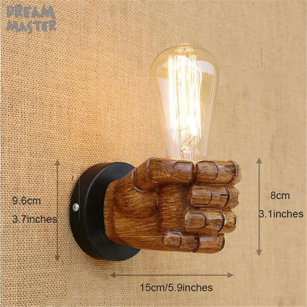  Nordic Loft Style Resin Metal Wall Sconce Art Decor left hand right hand bedside Wall Light For Hom - 32861015363