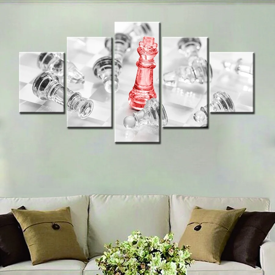 

Crystal Chess Canvas Painting Wall Art Home Decor 5 Panels High Quality HD Print Modular Artwork Fashion Housewarming Best Gift