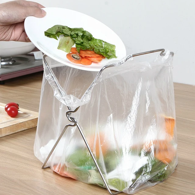 Stainless Steel Garbage Bag Storage Racks Holders Rubbish Refuse