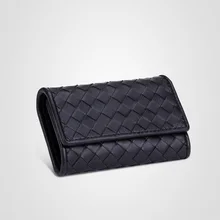 Тканый кошелек для ключей из натуральной кожи сумка из овчины кошелек для ключей