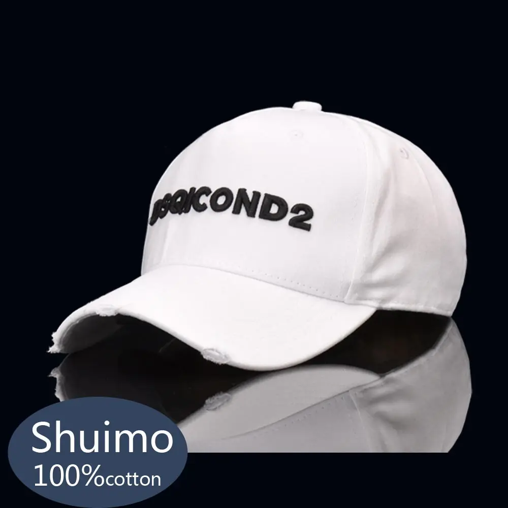 Alta calidad DSQICOND2 algodón Casquette Gorra de béisbol hombres mujeres negro blanco sombreros Gorra Beisbol