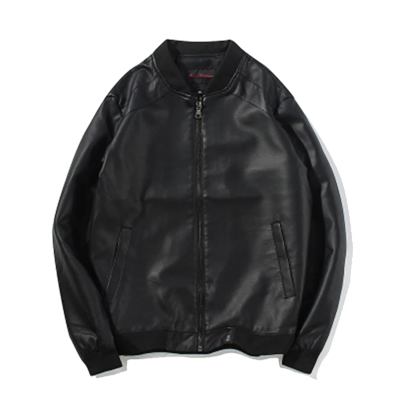 

New Autumn Fashion Brand Mens Coat PU Pachwork Slim Fit Mens Bnomber Jacket Designer Clothes Men Cotton Jacket Size M-5XL