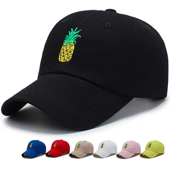 

2019 New VORON Neutral Cotton Pineapple Embroidered Baseball Cap Funny Fresh Fruit Hipster Hat Pineapple Dad Hat Baseball Cap