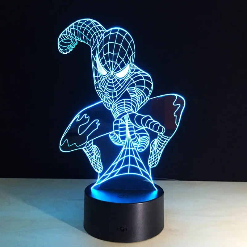 Spiderman 3D Led Nachtlampje Kleurrijke Acryl USB LED Verlichting ... Spiderman 3D Led Nachtlampje Kleurrijke Acryl USB LED Verlichting ...