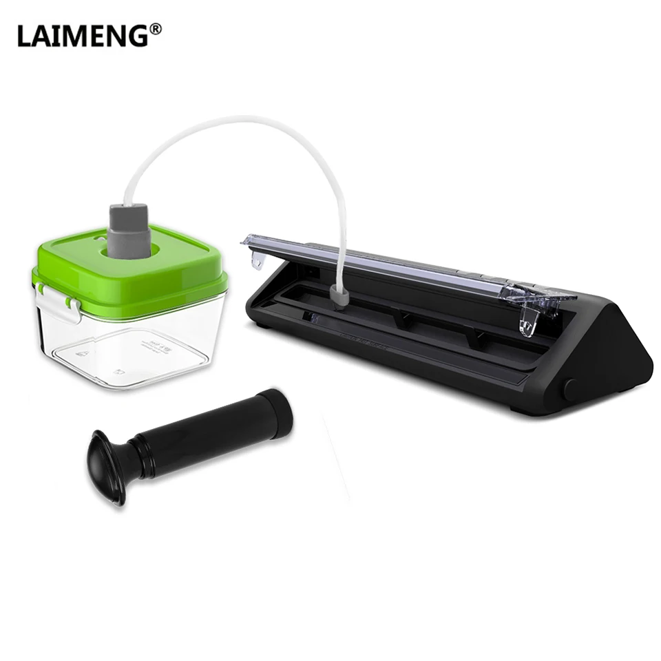 

LAIMENG Vacuum Sealer Machine Packer With Food Grade Vacuum Container and Vacuum Bags For Packing Food Package Machine S194