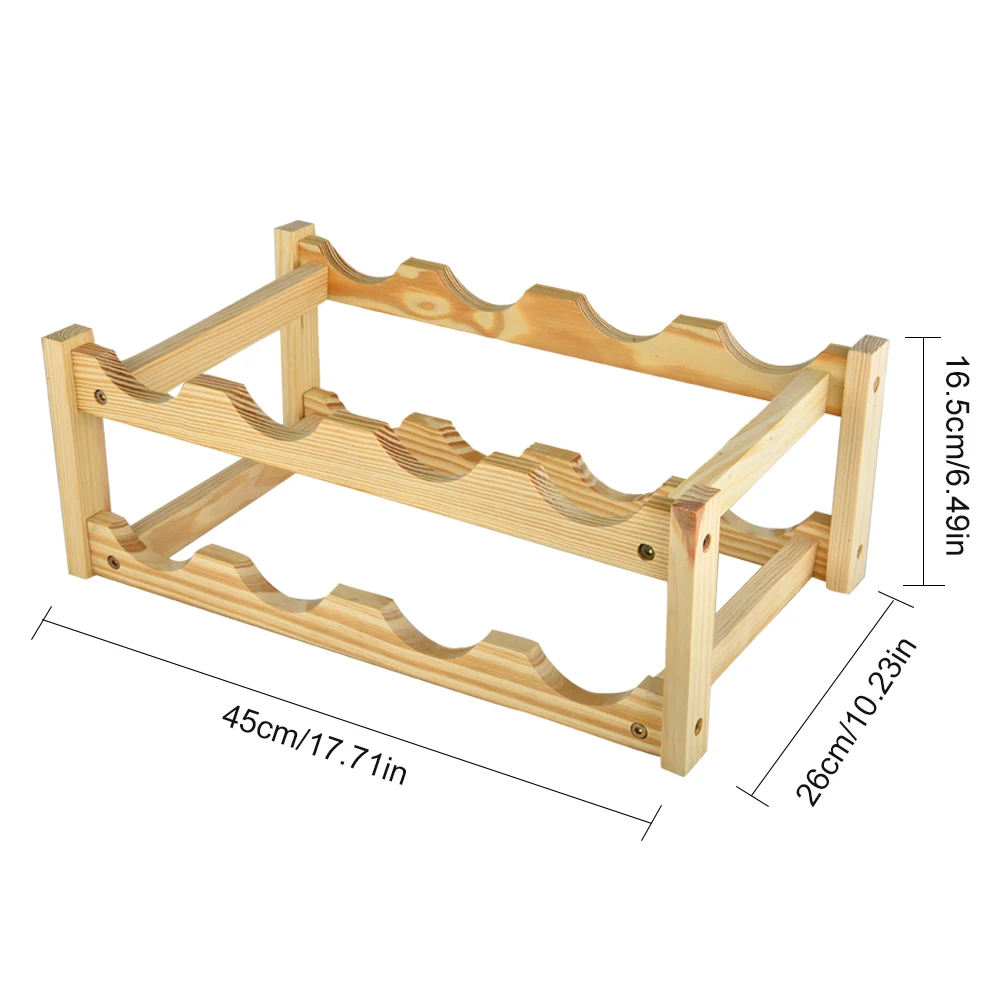 Деревянная Бытовая Винная стойка, Классическая 8 бутылок, держатель для вина, деревянное крепление, хранение винных бутылок, полка для бара, подставка для напитков