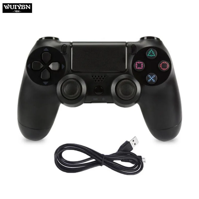 WUIYBN проводной геймпад PS4 контроллер Джойстик для SONY Dualshock playstation 4 игровой автомат консоль ПК паровой - Цвет: Черный