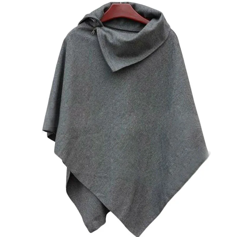 Autumn Wimnter Women Oversized Cape Shawl Batwing Irregular Tops Poncho Shawl Cape Sweaters Blusas Femininas M-XL