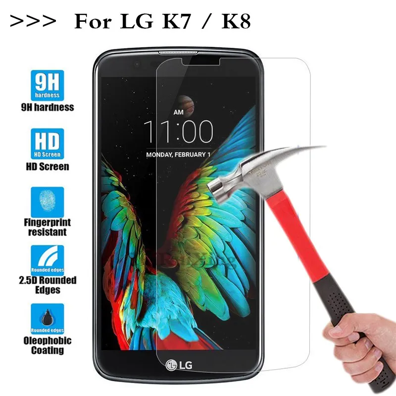 (TaiRuiXing) Screen Protector Film 0.3mm 9H 25D Front Premium Tempered Glass For LG K8 Lte K350 K7 X210ds X210 MS330 K330 Cover | Мобильные