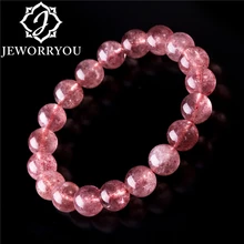 6-10 мм, клубничный кварцевый браслет с бусинами для женщин, натуральный кристалл, браслеты, элегантный подарок, женский браслет quartzo morango