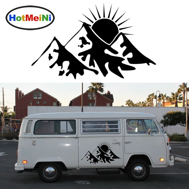 

HotMeiNi 2x Beautiful Snow Mountain Snowy Sun Camping Outdoors( one set for each side) Car Stickers Motorhome Kayak Vinyl Decal