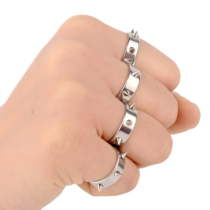 1 кольцо из нержавеющей стали в стиле панк с шипами и заклепками кольцо с конусом кольцо с волком женские модные вечерние ювелирные изделия