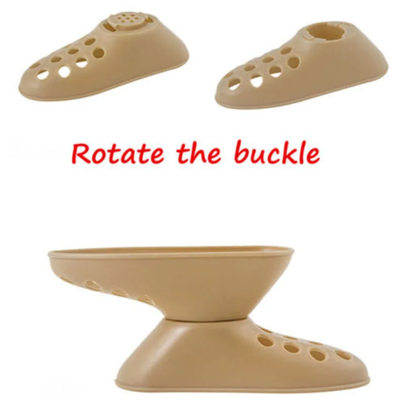 

1 Pair Shoes Rack Plastic Stacker Holder Shoes Organizer Space Saver Organize Beige/Gray