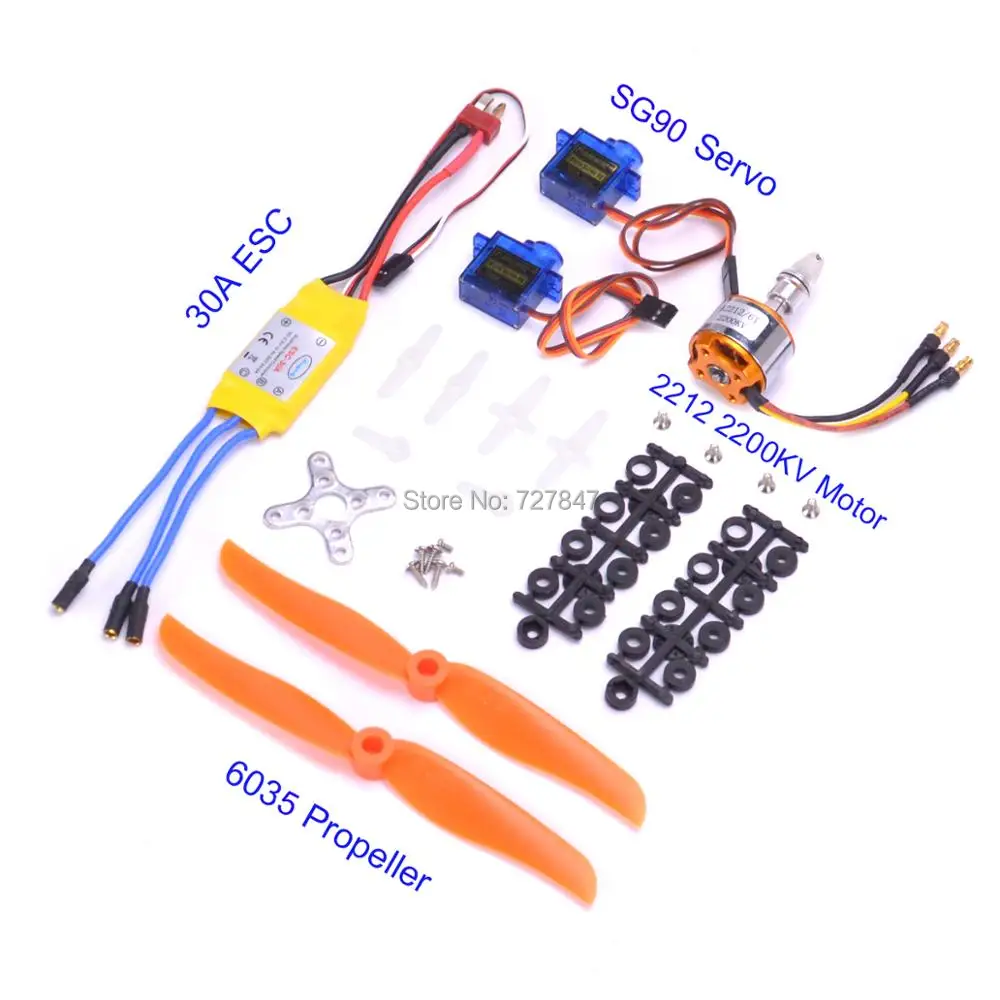 A2212 2212 2200KV/1400KV бесщеточный двигатель 30A/40A ESC SG90 9G Micro Servo A2217 1100KV для радиоуправляемого вертолета с фиксированным крылом