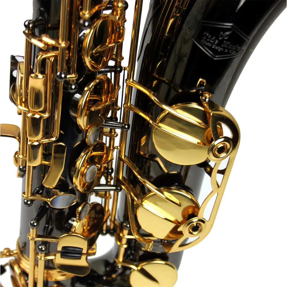 Профессиональный черный никель пластина корпус золотой лак ключ тенор саксофон