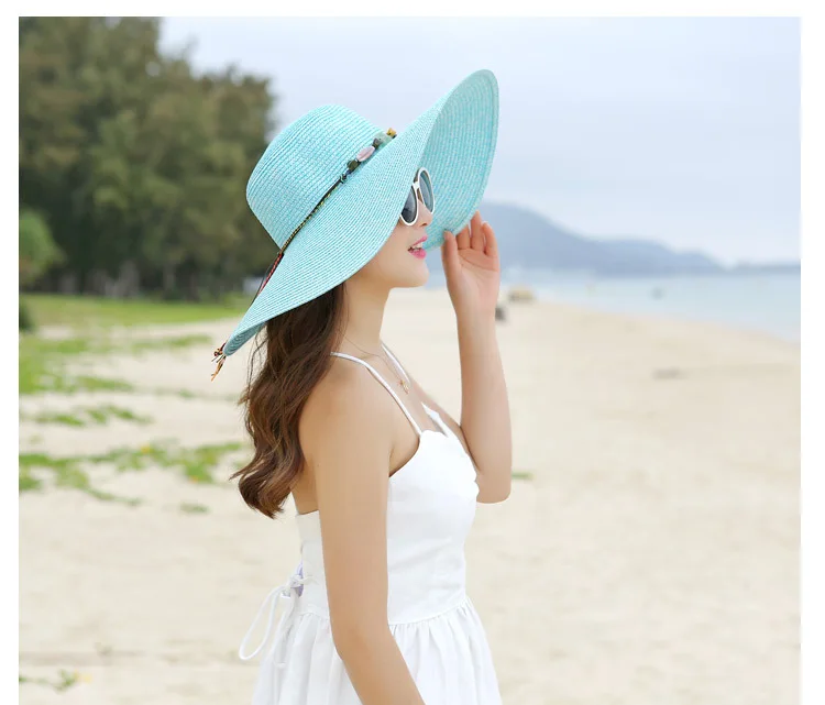 USPOP популярная женская обувь с большими полями шляпы от солнца с цветным камнем Ручной Работы Соломенная Шляпа женская летняя Бейсболка Свободного Покроя оттенок шапочка для пляжа