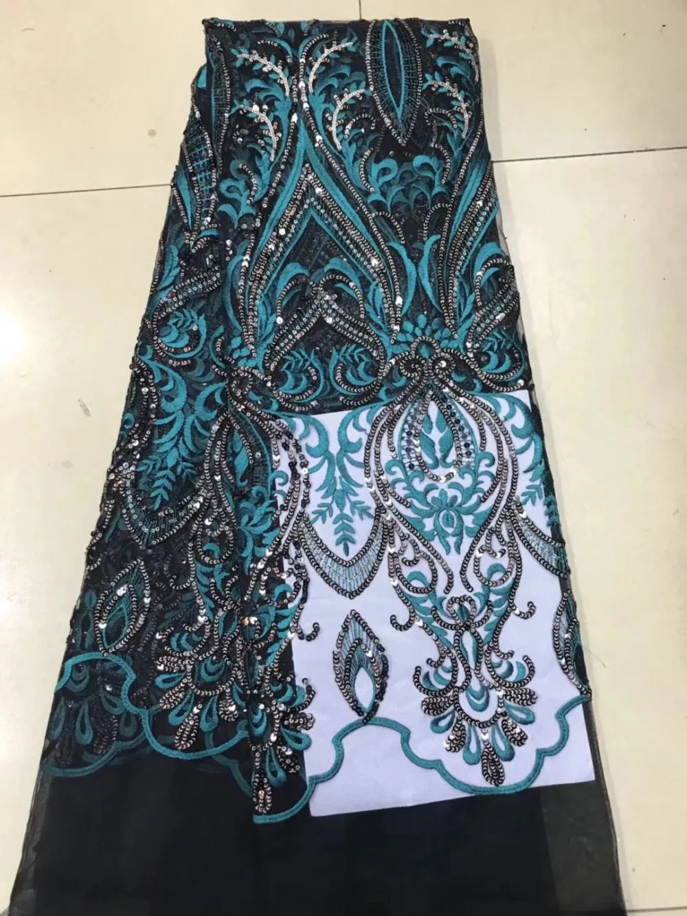 

big Sales Newest hot Selling French Lace With sequins High Quality African Tulle cord Lace 2018 Net Embroidered Lace Fabric